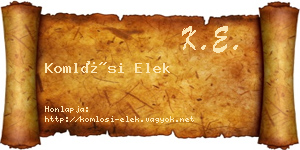 Komlósi Elek névjegykártya