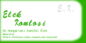 elek komlosi business card