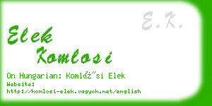 elek komlosi business card